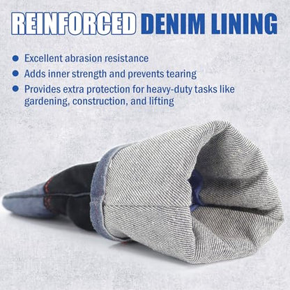 IC ICLOVER Animal Handling Gloves Snake Bite Proof, Double Leather Padding, Anti-bite Dog Cat Bird Reptile Control Protection - color: M -14inch