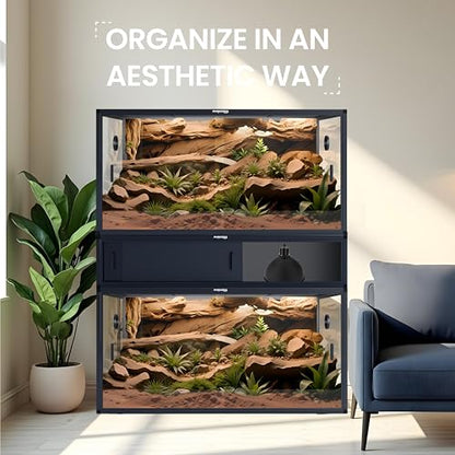 Phailozoo 120 Gallon Reptile Terrarium with 48" Spacer Cabinet, Only for Phailozoo 85/120 Gallon Reptile Enclosure, Reptile & Amphibian Enclosure Terrarium Stand, 48"x 24" x 10"