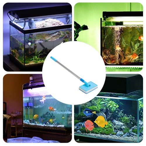 Fish Tank Cleaning Brush, Long Handle, 92cm, Algae Scrapers, Aquariums Cleaning Kit, Foldable Sponge, for Aquarium Betta Water Wall Turtle Reptile Terrarium Kitchen