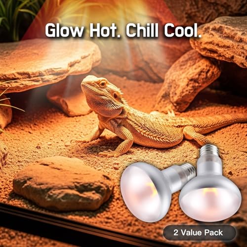 75W 2-Pack Reptile Basking Heat Bulb, UVA Daylight Heat Lamp Bulbs for Bearded Dragons, Turtles, Snakes, Lizards & Amphibians - Provides Infrared Heat Output & Sunlight Simulation Heating Light - style: 75W Daylight