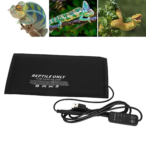 GOWENIC Reptiles Heating Pad, USB Temperature Control Heating Mat for Small Animals, Reptile Heat Pad for Turtles Lizard (L) - size: L