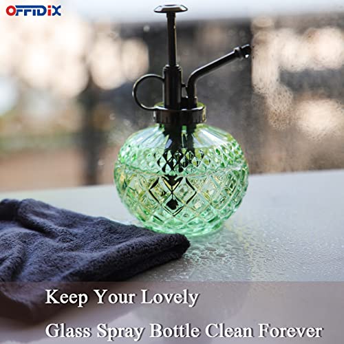 OFFIDIX Plant Mister, Mister Spray Bottle for Plants,Glass Spray Bottles with Plastic Bronze Plastic Top Pump,300ML Small Watering Can for Gardening, Cleaning (Light Green) - color: F-light Green