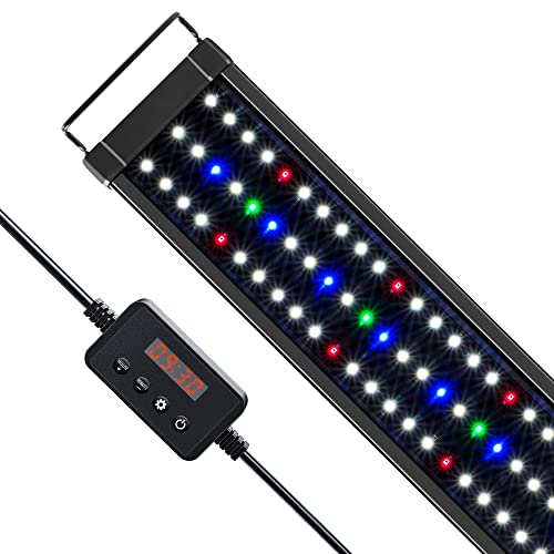 NICREW ClassicLED Plus LED Aquarium Light with Timer, 21 Watts, for 30 to 36 Inch Fish Tank Light, Daylight and Moonlight Cycle - size: 30 - 36 in