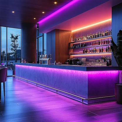 LED Strip Lights 24V COB Purple Dimmable LED Lighting16.4ft (Kit) | Super Bright, Dotless High Density 7.2W/m, 8mm Width Cuttable Flexible, Home DIY Commercial Decoration - color: Purple (Kit)