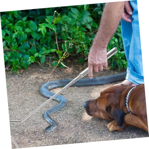 UKCOCO Stainless Steel Extendable Snake Hook for Safe Reptile Handling Portable Collapsible Tool for Herpetologists and Wildlife Enthusiasts for Catching Rattlesnakes