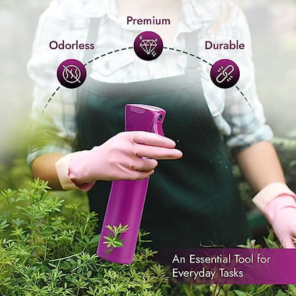 VIGOR PATH Continuous Spray Bottle for Hair – Fine Mist Mister for Hairstyling, Cleaning, Plants, Pets, Barbers, Salons, and Essential Oil Applications (300ml/10 oz) Light Purple - color: Light Purple - 10oz