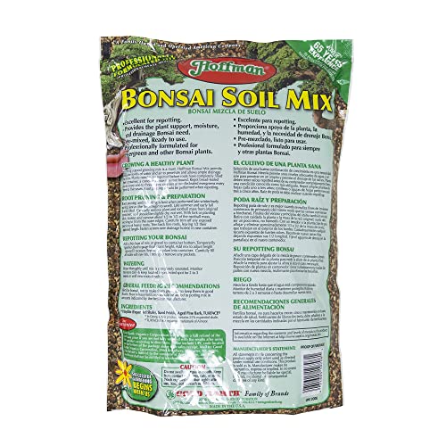 Hoffman Ready to Use Bonsai Soil Potting Mix to Provide Proper Support, Moisture, and Drainage, 2qt Bag, 2 Pack - size: 2 quarts