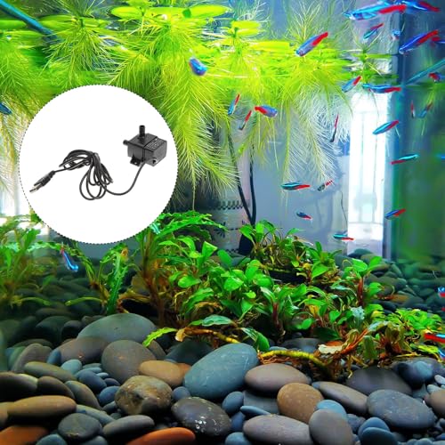 KOMBIUDA Miniature Brushless Dc Water Pump Submersible Aquarium Circulation Pump 5v 2m Lift for Fish Tank and Pet Fountain Water Supply