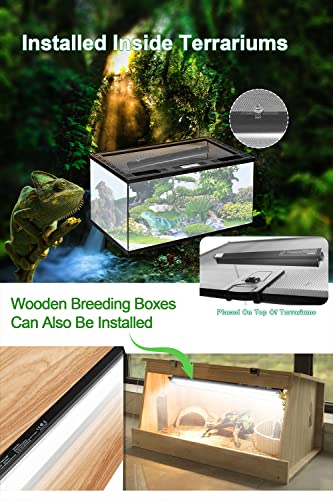 24W T5 HO UVB Reptile Light Fixture Kit, Terrarium Hood Light with Desert UVB 10.0 Fluorescent Tube, Ideal for Tropical and Desert Habitats - size: 22 In