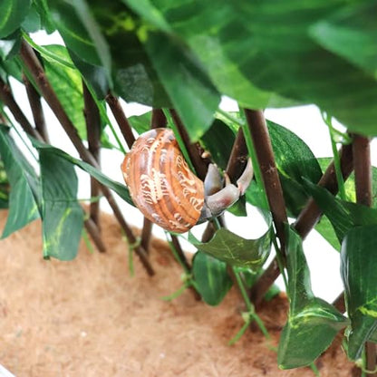 Hermit Crab Climbing Toys, Expandable Retractable Faux Artificial Ivy Trellis Hedge Fence Aquarium Tank Decoration with 2 Suction Cups, Cage Habitat Accessories for Hermit Crab Reptile