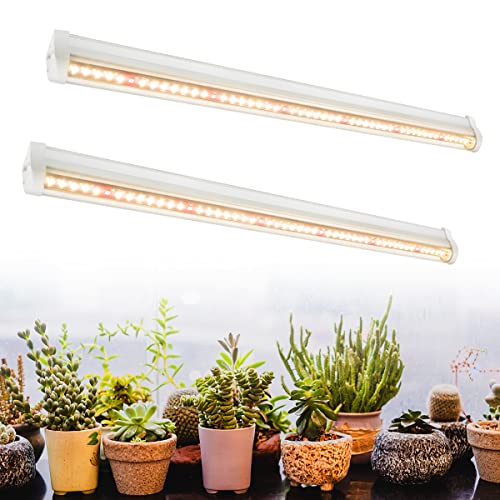 T5 Grow Lights 5000K Full Spectrum,1.4FT (2pcs x 10 Watts) Plant Growing Lamp,End-to-End Connectable Led Light Strips for Indoor Plants Succulents Flowers Growing