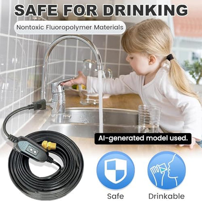 MAXKOSKO Self Regulating Heating Cable from Inside the Pipe, CSA Certified Freeze Protection for Water Supply Pipes, Suitable for Jet Pump and Submersible Pump Applications, 15Ft 120V
