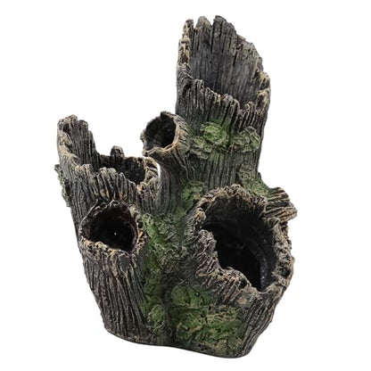 Aquarium Driftwood Decoration Artificial Resin Tree Trunk for Fish Tank Ornaments, Terrarium Vivarium Reptile Cave Hide Aquatic Decoration (ST-004A) - size: ST-004A