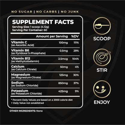 Carnivore Electrolytes Powder – High Sodium (850mg) Unflavored | Zero Sugar, No Fillers | Electrolyte Replacement for Keto & Fasting Hydration | Energy & Performance | 60 Servings