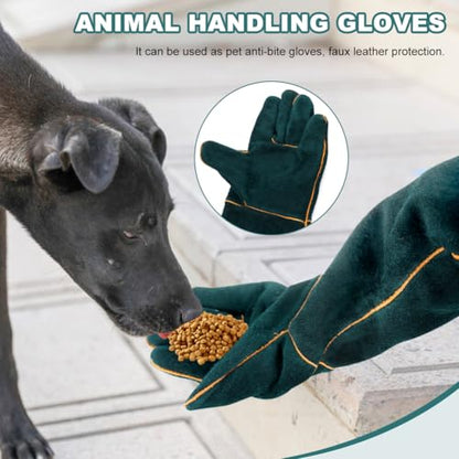 23.7" Animal Handling Gloves - Bite Proof, Long Protective, Durable Gloves for Cat, Dog, Snake, Falcon, Zoo Workers