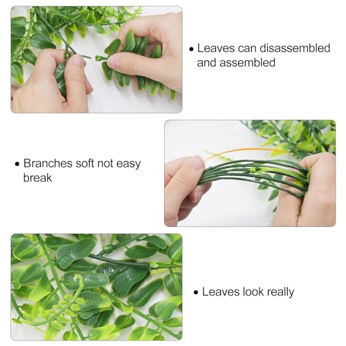 Huryfox Artificial Hanging Plants Fern Vine - Fake Ivy Leaves Decoration for Indoors & Outdoors, Faux Foliage Greenery Decor for Living Room, Kitchen, Balcony, Garden, Bedroom, Farmhouse Aesthetic