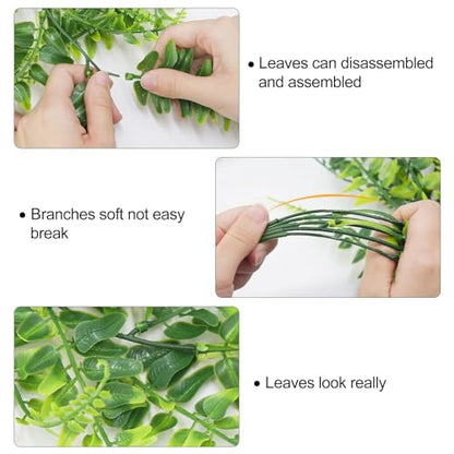Huryfox Artificial Hanging Plants Fern Vine - Fake Ivy Leaves Decoration for Indoors & Outdoors, Faux Foliage Greenery Decor for Living Room, Kitchen, Balcony, Garden, Bedroom, Farmhouse Aesthetic