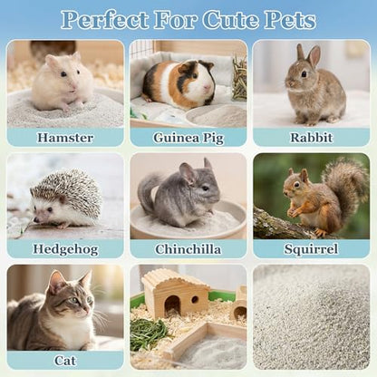 Sukh 14OZ Hamster Desert Sand - Coarse Play Bedding Sand for Hamster Gerbil Chinchilla Guinea Pig Reptile Chicken Bird, Cage Accessories Fish Tank Odor Control Digging Pee Sand, Apple Scent - color: Grey