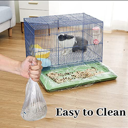 BNOSDM 50 PCS Disposable Rabbit Cage Liner Plastic Guinea Pig Cage Bedding Hamster Litter Pan Bags Universal Toilet Film for Bunny Chinchilla Ferret Hedgehog Small Animals (47") - color: Transparent-50 Pcs