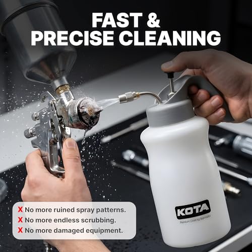 KOTA 1 L Adjustable Hand Pump Pressure Sprayer, Heavy-Duty Multipurpose Bottle for Automotive Solvents, Surface Prep & Car Detailing, Chemical-Resistant PE Construction (Cleaning Applicator) 75880 - style: Cleaning Applicator