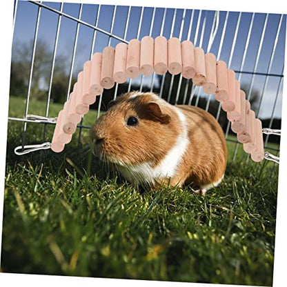 BESPORTBLE Multi-Purpose Wooden Crawler Shelter for Pets Climbing Ladder Arch Bridge and Hiding Nest for Hamsters Lizards and Tortoises