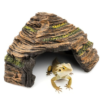 Reptile Hide Cave - Naturalistic Terrarium Décor for Reptiles and Amphibians, Safe & Comfortable Hideout