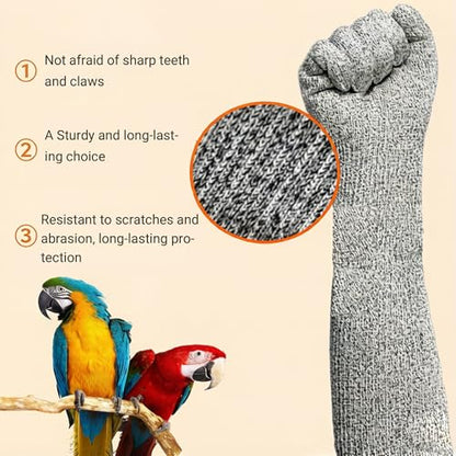 Bite Proof Gloves, 18inch Long Bird Handling Gloves Cut & Bite & Scratch Protection Multi-use for Pet Grooming, Gardening, Training ;1