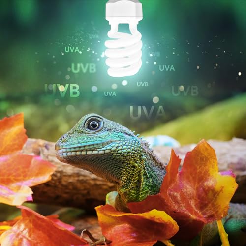Leoterra 26W 5.0 Reptile UVB Light Bulb, Tropical UVA/UVB Full Spectrum Lamp for Green Anoles, Blue-Tongued Skinks & Leopard Geckos Large Terrarium, Last Long and Stable Output(E26 110V) - size: 26w 5.0