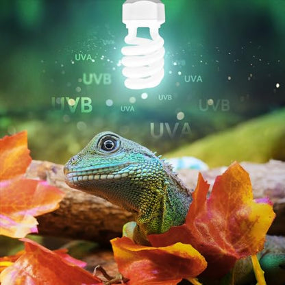Leoterra 26W 5.0 Reptile UVB Light Bulb, Tropical UVA/UVB Full Spectrum Lamp for Green Anoles, Blue-Tongued Skinks & Leopard Geckos Large Terrarium, Last Long and Stable Output(E26 110V) - size: 26w 5.0