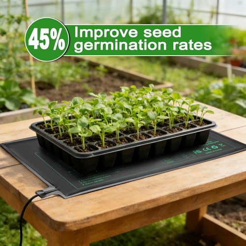 Bestio Seeding Heat Mat 10"x 20.75", 2 Pack Waterproof Durable Heat Mat for Seed Starting, UL and MET Certified Plant Heating Pad for Seed Germination,Hydroponics, Greenhouses - size: 10" x 20.75"- 2 Pack