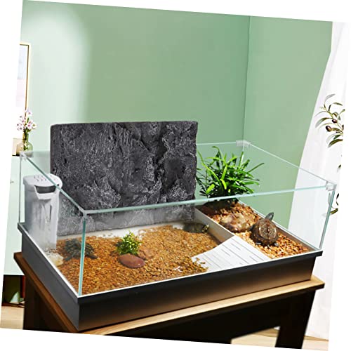 Baluue 3D Rock Terrarium Background, 12" x 18" PU Material Reptile Tank Background Decor for Lizard Bearded Dragon Gecko Spider Chameleon Rock Terrarium Panel