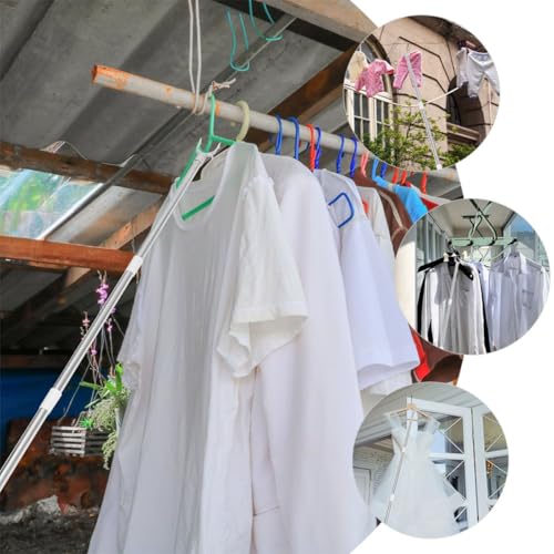 CHILDWEET 2pcs Stitching Clothes Rail Shepherds Hook Bathroom Must Haves Clothing Hook Pole Snake Hook Closet Reacher Pole Reacher Grabber Pole Grip Telescopic White Hook up Stainless Steel