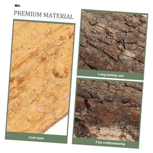 BESPORTBLE Reptile Cork Bark Decor Natural Reptile Background Turtle Platform Lizard Climbing Cork Bark Aquarium Decor
