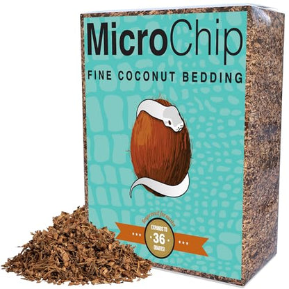 Microchip Coconut Substrate for Inverts and Reptiles Loose Fine Coconut Husk Chip Mix Reptile and Tarantula Bedding for Terrarium Floor (36 Quart) - size: 36 Quart
