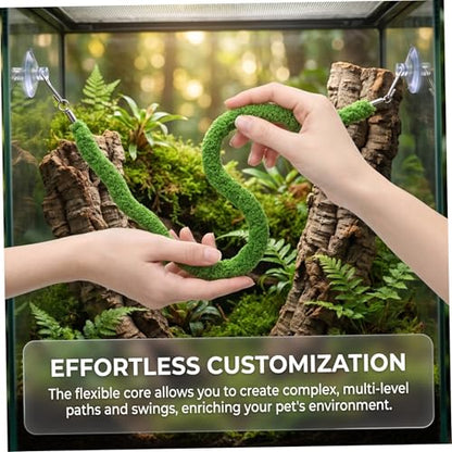 Reptile Climbing Rope Vine 50cm Artificial Terrarium Vine Hanging Swing for Bearded Dragon and Lizard Habitat Decor