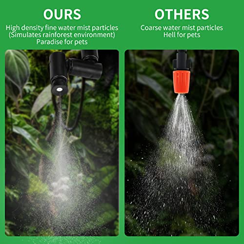 Reptile Misting System with Timer | Reptile Mister with 360°Adjustable Misting Nozzles for Terrariums Amphibian Lizard Snake Frog Plants