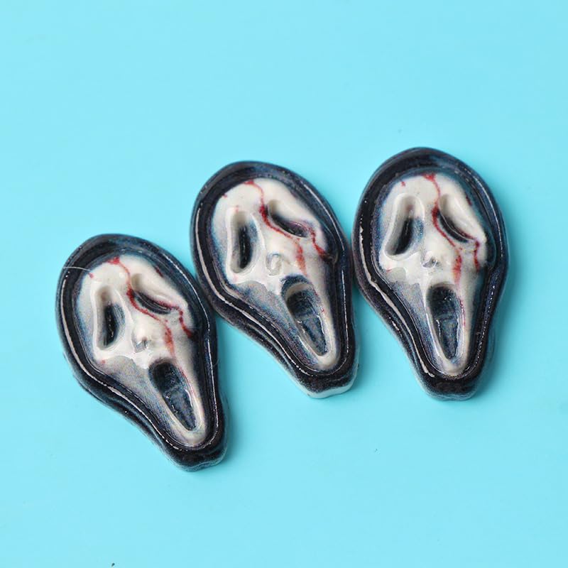 Ximimark 40 pcs Gothic Resin Skull Cabochon Stone Figurines for DIY Crafts and Home Decor - Perfect for Halloween and Christmas Scrapbook Ornaments