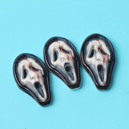 Ximimark 40 pcs Gothic Resin Skull Cabochon Stone Figurines for DIY Crafts and Home Decor - Perfect for Halloween and Christmas Scrapbook Ornaments