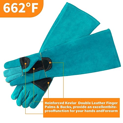 Animal Handling Glove Anti Scratch Protective Gloves for Training Dogs Cat Bird Snake Parrot Lizard Wild Animals Reptiles,Bite Resistant Gloves
