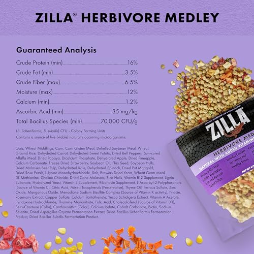 Zilla Pet Reptile Herbivore Food Medley Diet, 4 oz (Pack of 2) - size: 4 Ounce (Pack of 2)