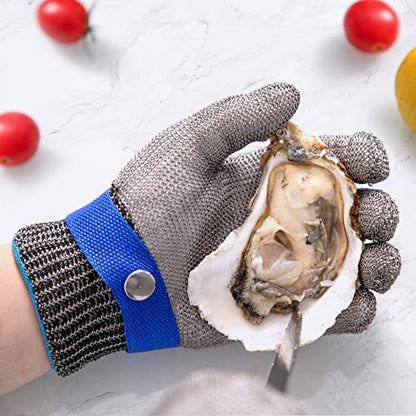 ARCLIBER Level 9 Cut Resistant Gloves Stainless Steel Wire Metal Mesh Butcher Gloves for Meat Cutting Oyster Shucking Chopping and Peeling - size: Small 2PCS
