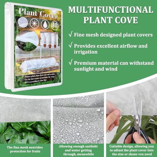 Plant Covers Freeze Protection 6.6 ft x 16 ft Floating Row Cover 1oz/yd² Garden Fabric Plant Cover for Winter Frost/Sun Pest Protection - color: White