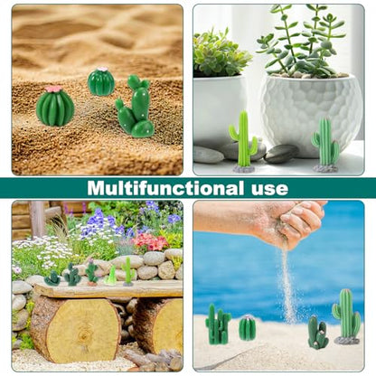 36 Pcs Mini Resin Cactus, Miniature Resin Cactus Figurines 12 Styles Cute Small Artificial Green Cactus Succulent Plants for Garden Flower Pot Bonsai Tiny Micro Landscape Decors