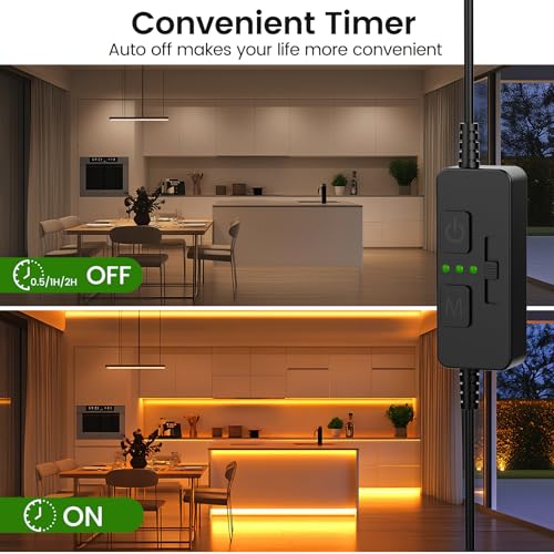 AIBOO Single Color Slider Dimmer with Timer - PWM 1pc DC 5V/12V/24V LED Controller, 36W Max, Slide Brightness Control & Auto-Off for LED Strip Lights, Closet, Counter, Aquarium Lighting (Black) - color: Black