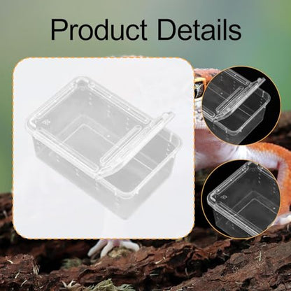 Fenteer Reptile Breeding Box Clear Terrarium Habitat Cage Transparent Container PP Material Ventilation Design Portable Suitable for Reptile Feeding, Style B - size: Style B