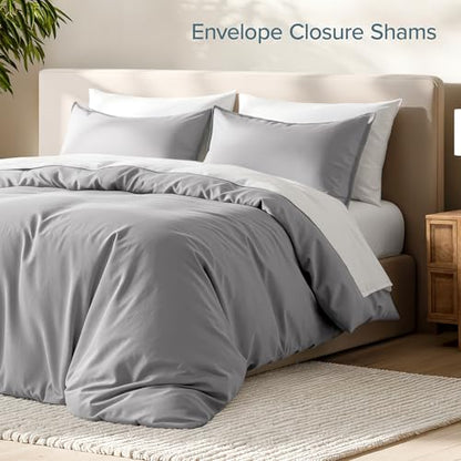 Bare Home Bedding Duvet Cover Twin/Twin Extra Long Size - Premium 1800 Super Soft - Lightweight, Cooling Duvet Cover - Soft Breathable Bedding (Twin/Twin XL, Light Grey) - color: 05 - Light Grey (No Comforter), size: Twin/Twin XL