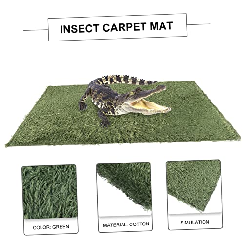 Mipcase 2pcs Moss Reptile Carpet Liner for Terrarium Bedding Breathable Reptile Habitat Pad for Turtles Snakes and Lizards and Washable Cushion for Clean Environment