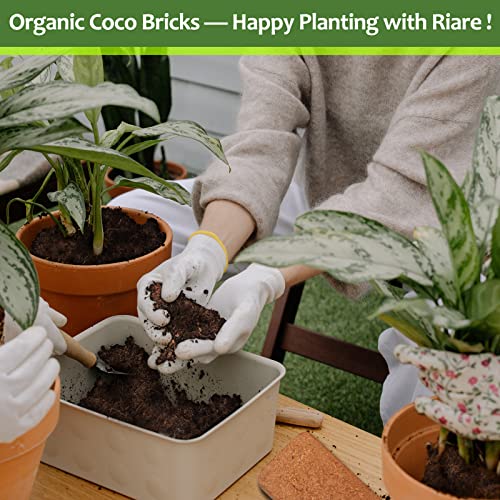 Riare 4pcs Organic Coco Coir Bricks Soil Blocks- 100% Natural Compressed Coco Peat Brick Coconut Fiber Substrate with Low EC& pH Balance, High Expansion Coco Coir Pith Coconut Husk for Garden - color: Pack of 4