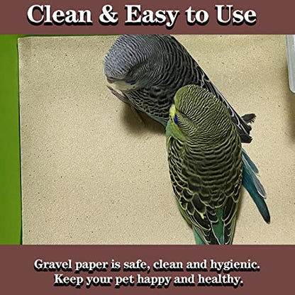 30pcs Gravel Liner Paper for Bird Cage, 11 x 17 inch Birdcage Liner Bedding Calcium Paper Special for Bird Cage in Sea Sand Pick Your Size (30)