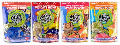 Complete Gecko Diet for Fruit and Insect Eating Geckos, 4 Pack of 16 oz, with Human-Grade Diet Fruit, Probiotics and Vitamins (4 Pounds (Pack of 4)) - size: 1 Pound (Pack of 4)